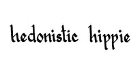 hedonistic hippie sustainable fashion label, written by hand in calligraphy